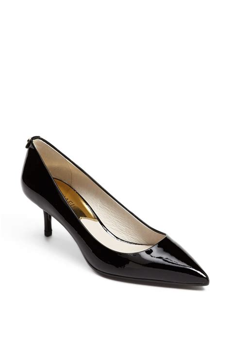 black heels michael kors|Michael Kors kitten heel pump.